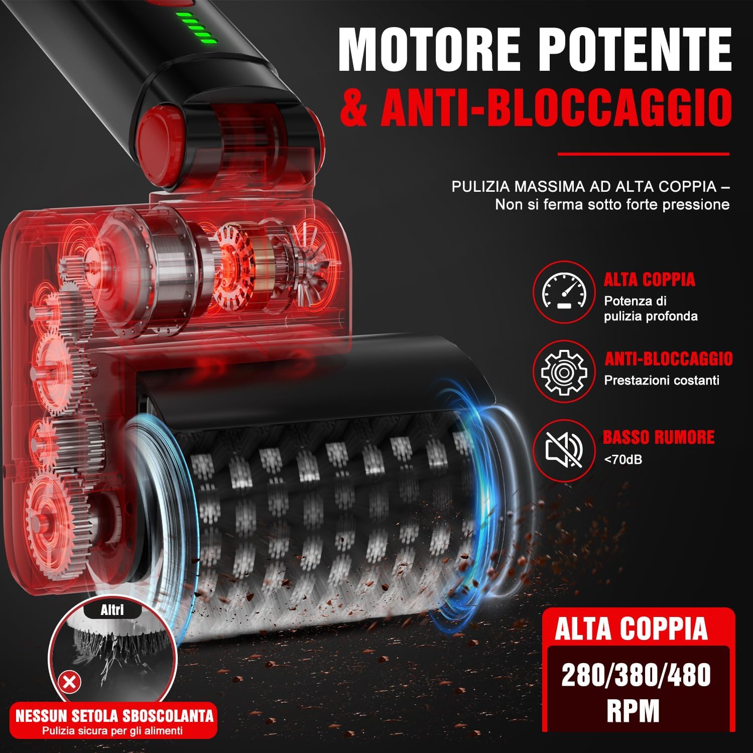 Thumbnail 2 de Spazzola Elettrica per Barbecue: pulizia rapida senza fili con 3 velocità e testine intercambiabili