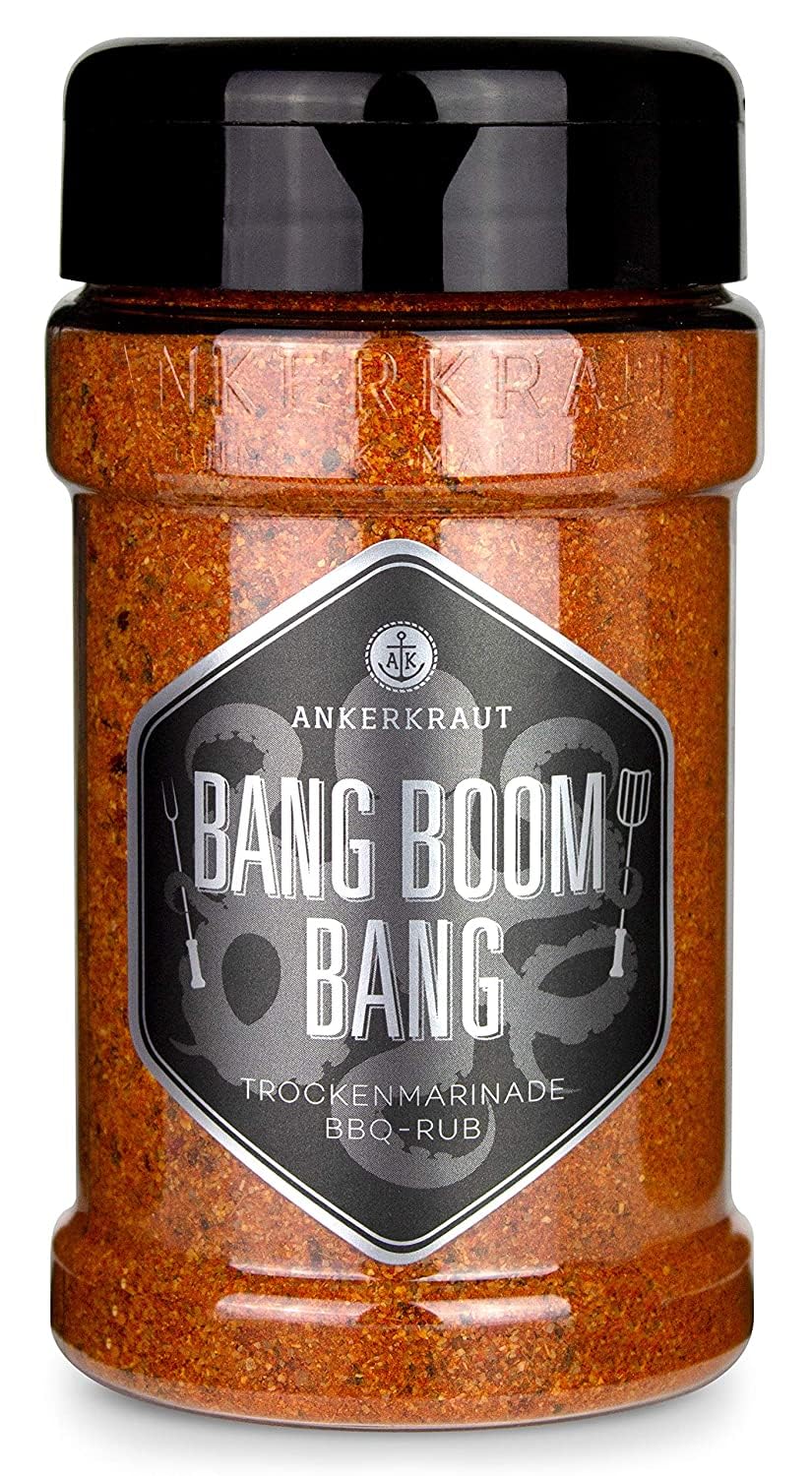 Detalle de Ankerkraut Bang Boom Bang – scharfer BBQ-Rub, 210 g im Streuer