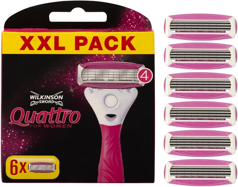 Detalle de Wilkinson Sword Intuition Quattro Smooth Shave – Damenrasierklingen (6 Stück) mit Aloe-Verse