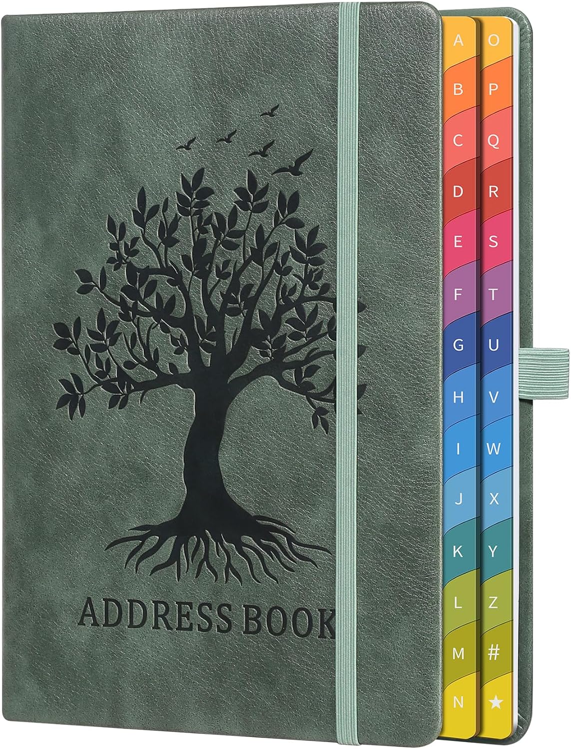 Detalle de ZXHQ ZXUSADDRESSBOOK08 Address Book, 600+ Contacts, Sage Green Hardcover