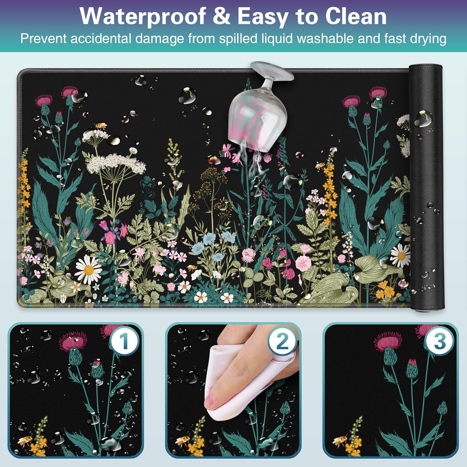 Thumbnail 3 de Acezeek XXL-Mauspad 900 x 400 mm mit genähten Kanten – rutschfeste Gummibasis, wasserabweisende Oberfläche