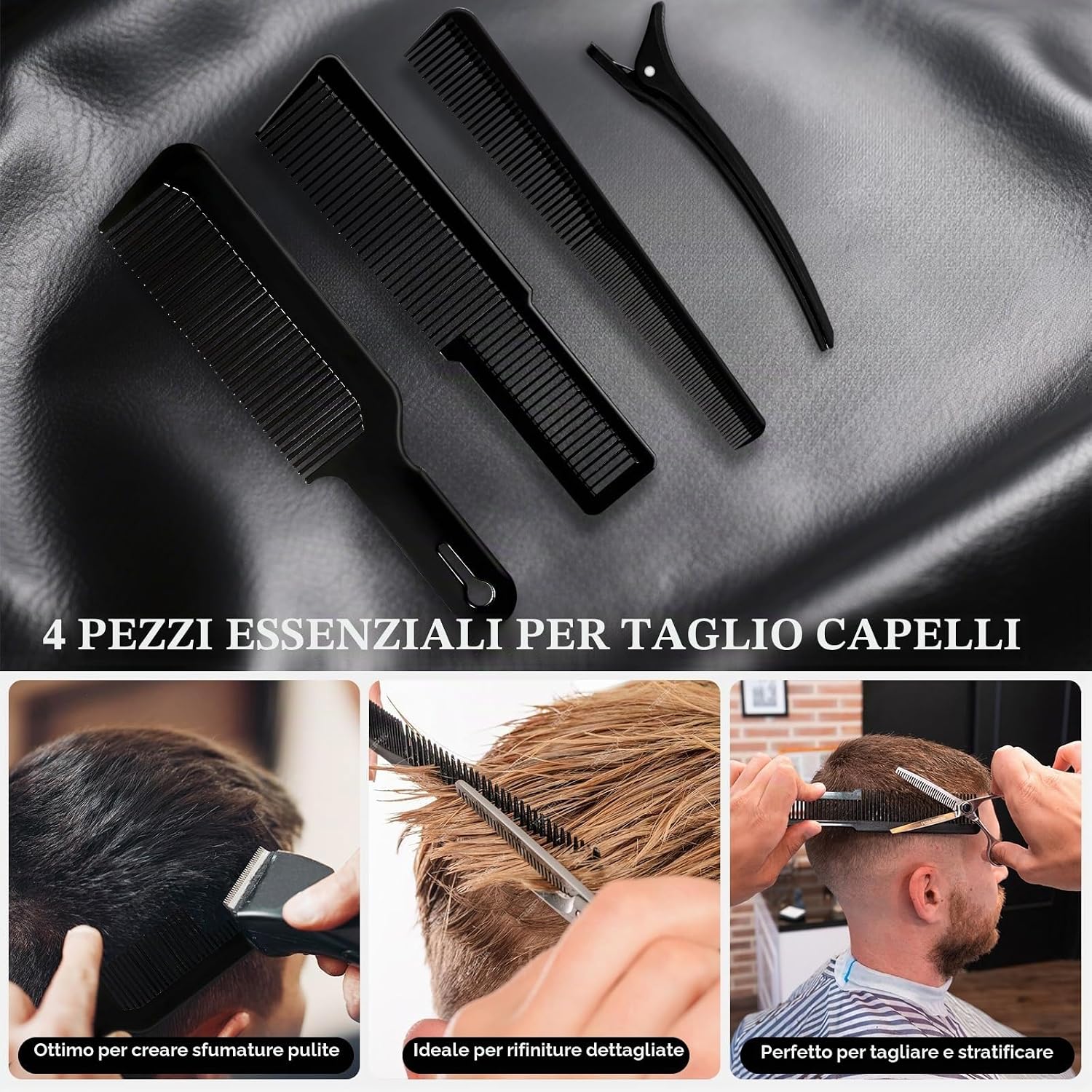 Detalle 2 de DUAIU set pettini professionali da barbiere