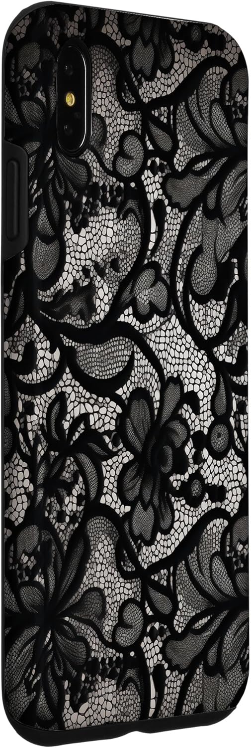 Detalle de Coque iPhone XS Max dentelle noire