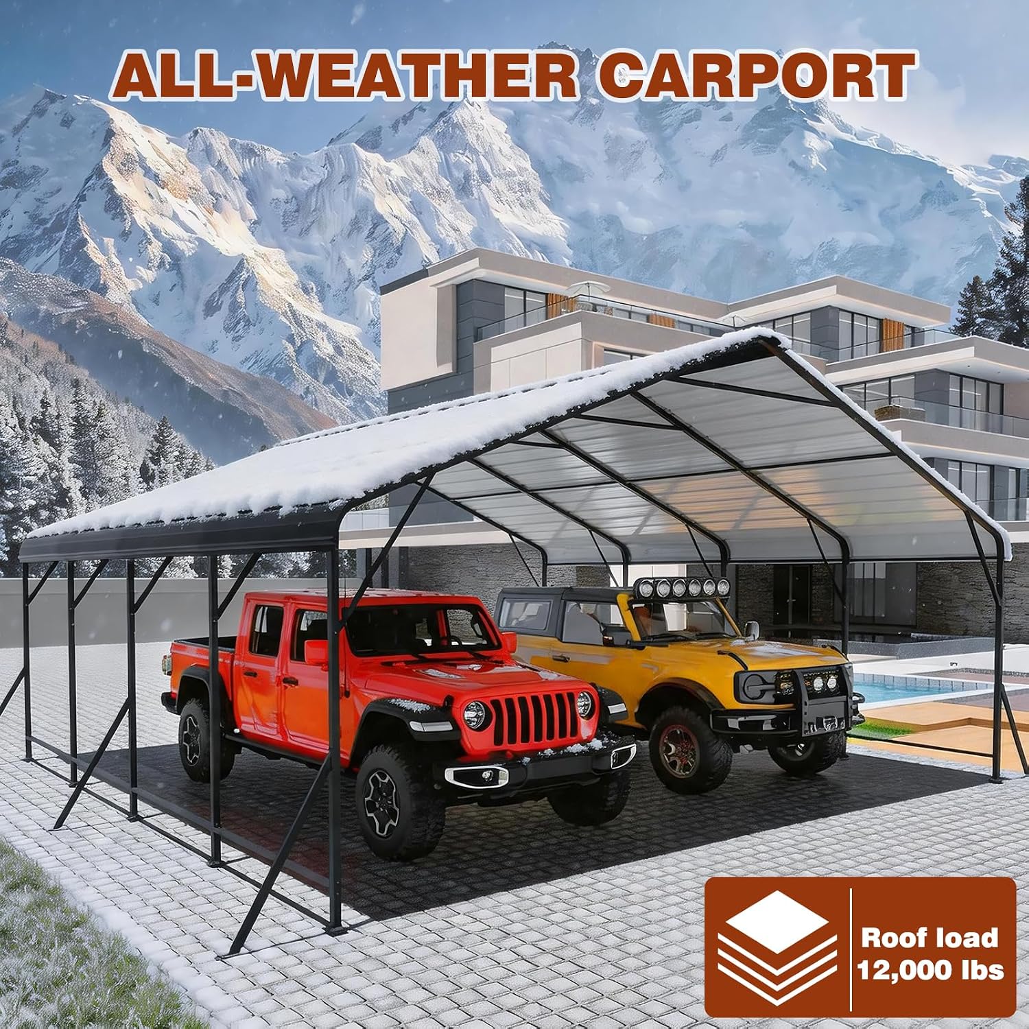 Detalle de LEVELEVE Metal Carport 20x20 FT