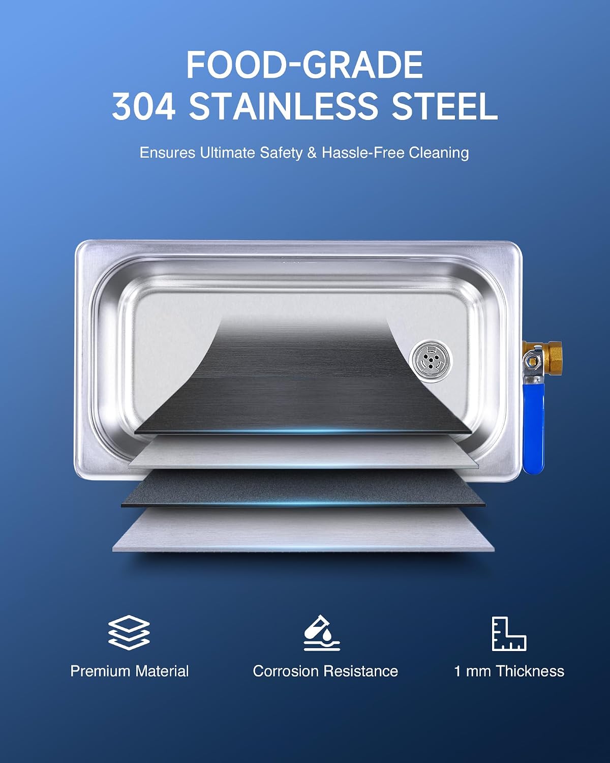 Detalle de CREWORKS DUC-M106 6 L Ultrasonic Cleaner with Heater, Timer and Digital Controls