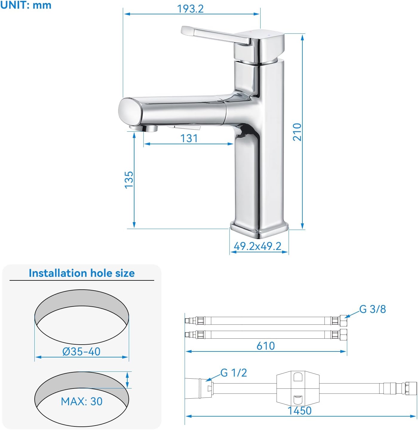Thumbnail 5 de HanCrobiyx Mitigeur lavabo 70 cm