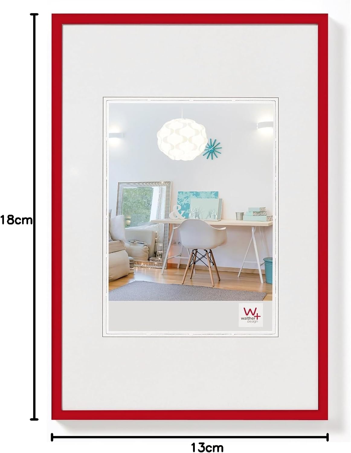 Detalle de Cadre Photo Rouge 13 x 18 cm New Lifestyle KV318R de walther design