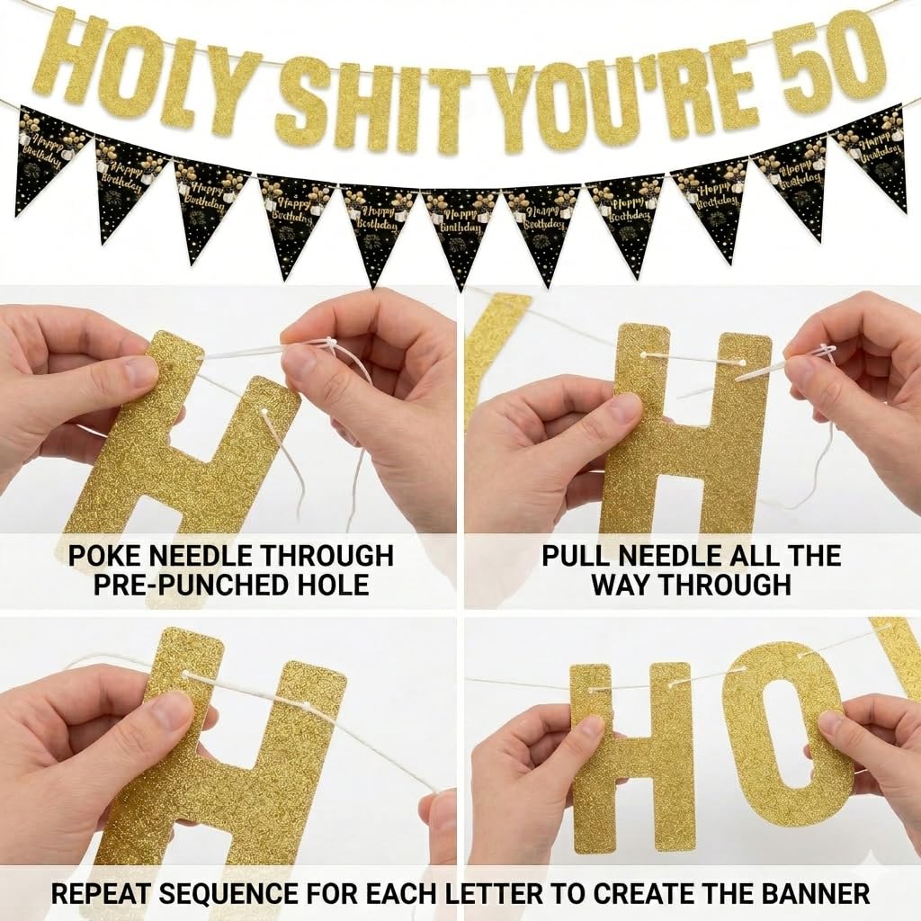 Thumbnail 5 de 50th Birthday Banner and Garland Kit