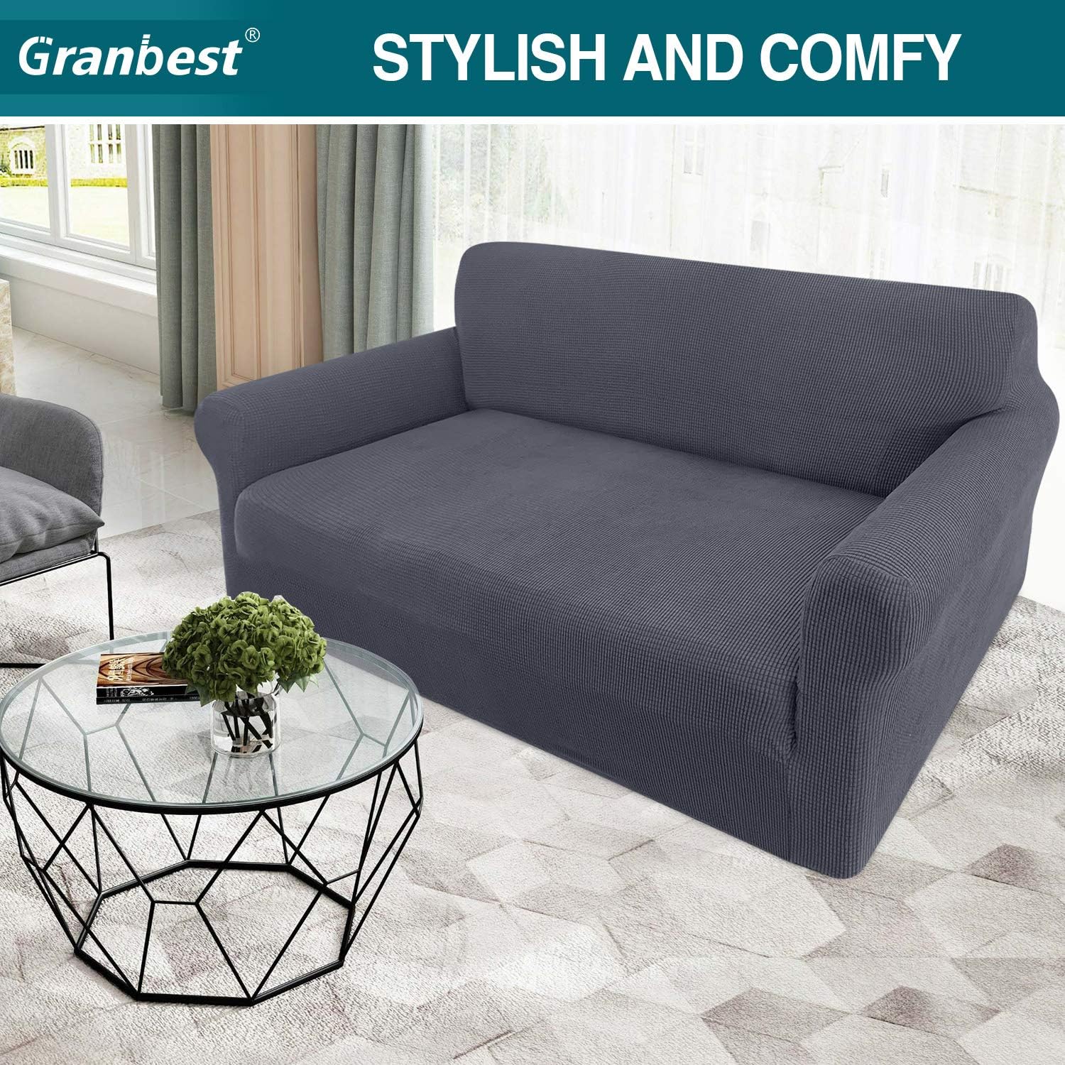 Detalle 2 de Granbest High Stretch Sofa Cover 2 Seater ๐