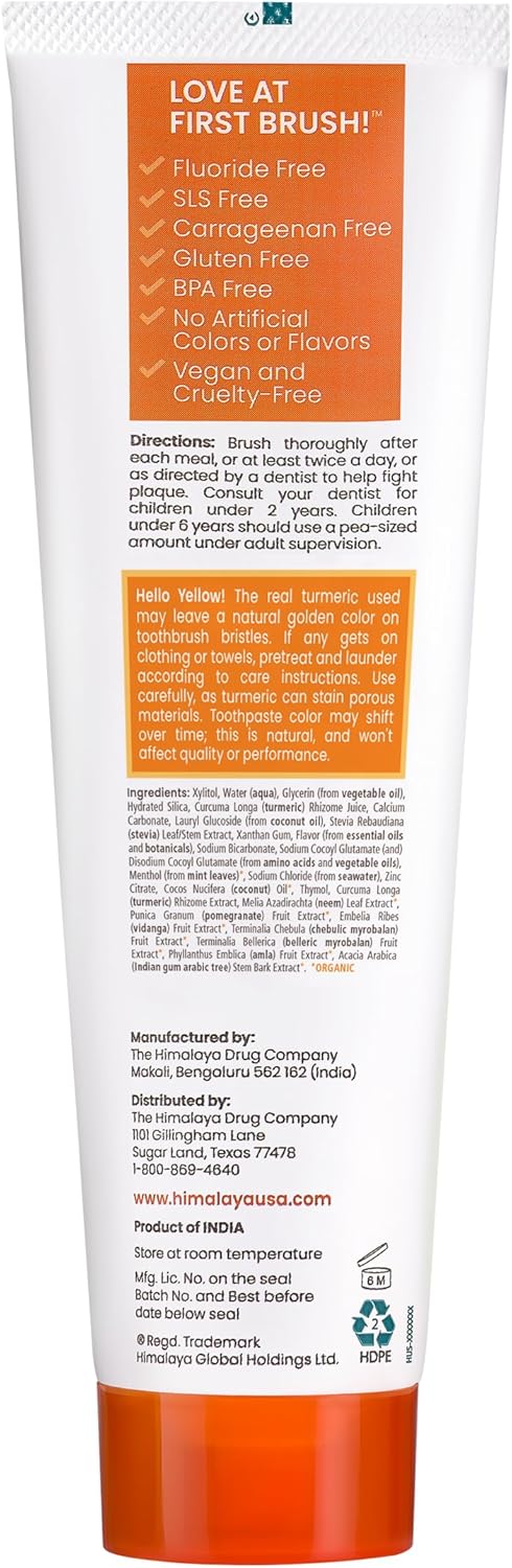 Detalle de Himalaya Whitening Antiplaque Toothpaste con Curcuma e Olio di Cocco – 113 g (4 oz)