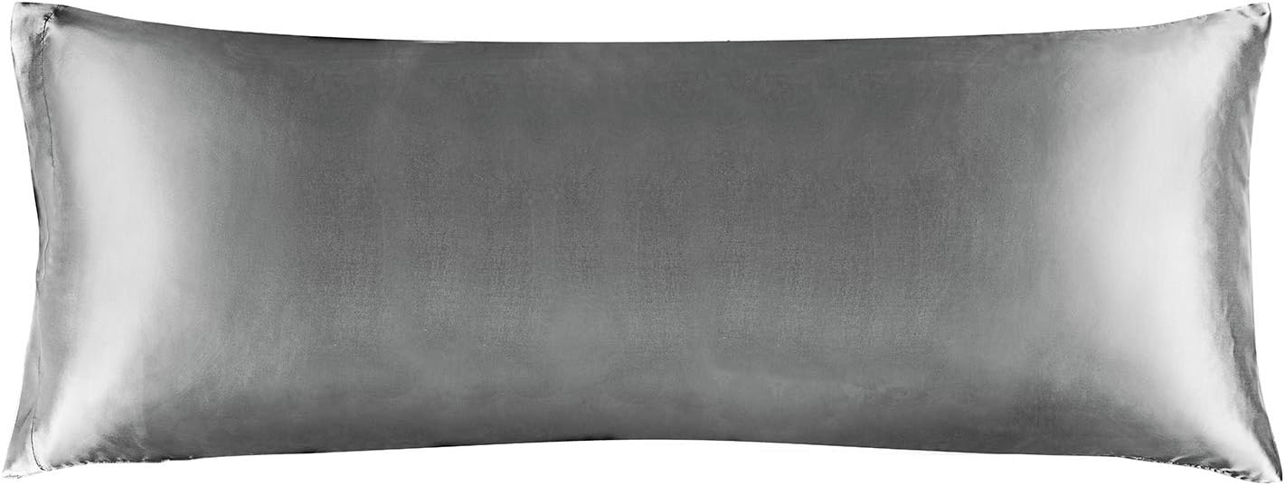 Detalle de BEDELITE BEUSA11M018 Satin Body Pillowcase, 20 x 54 Inch, Gray