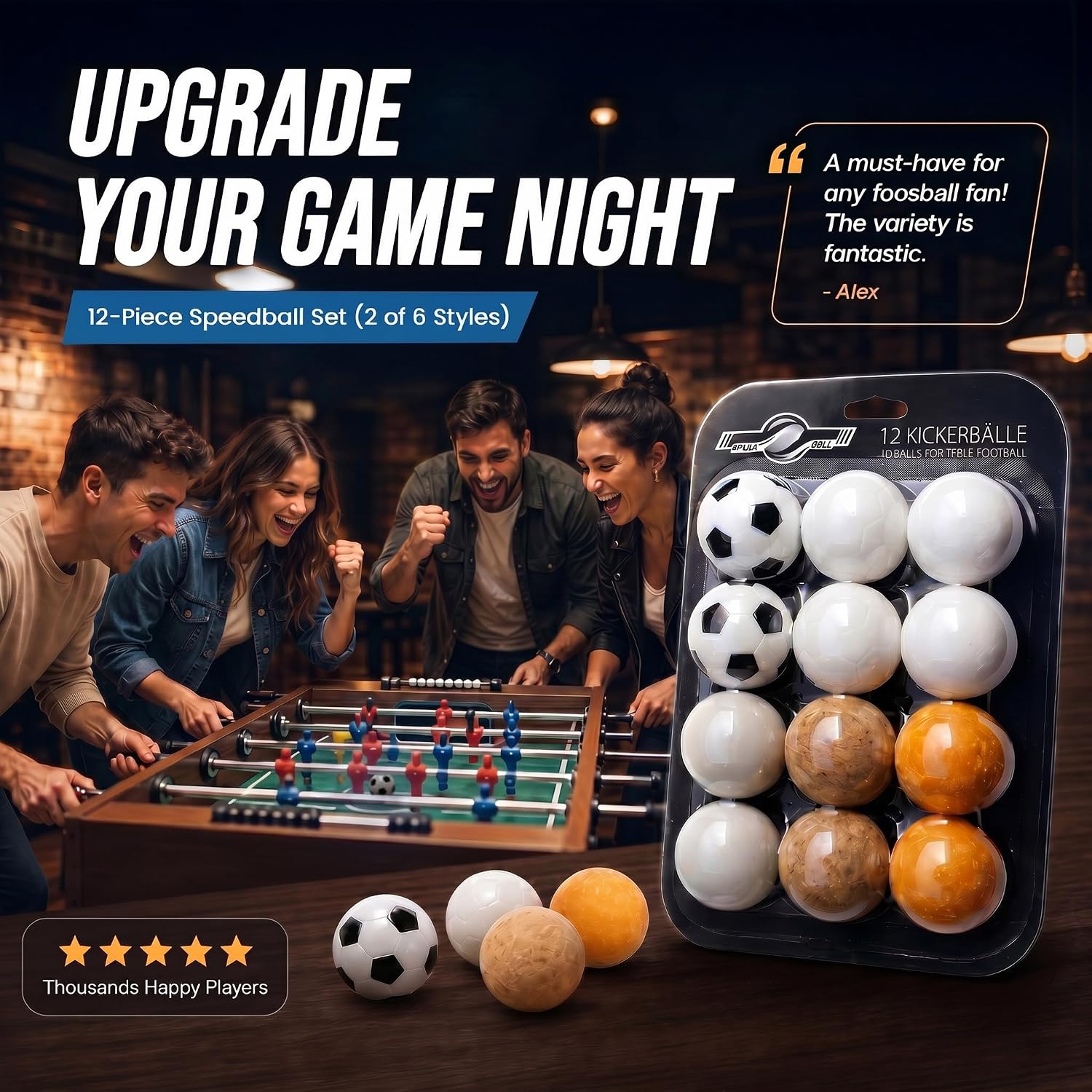 Thumbnail 5 de GOODS+GADGETS® 12x Speedball Foosball Balls, 35 mm, six playing types