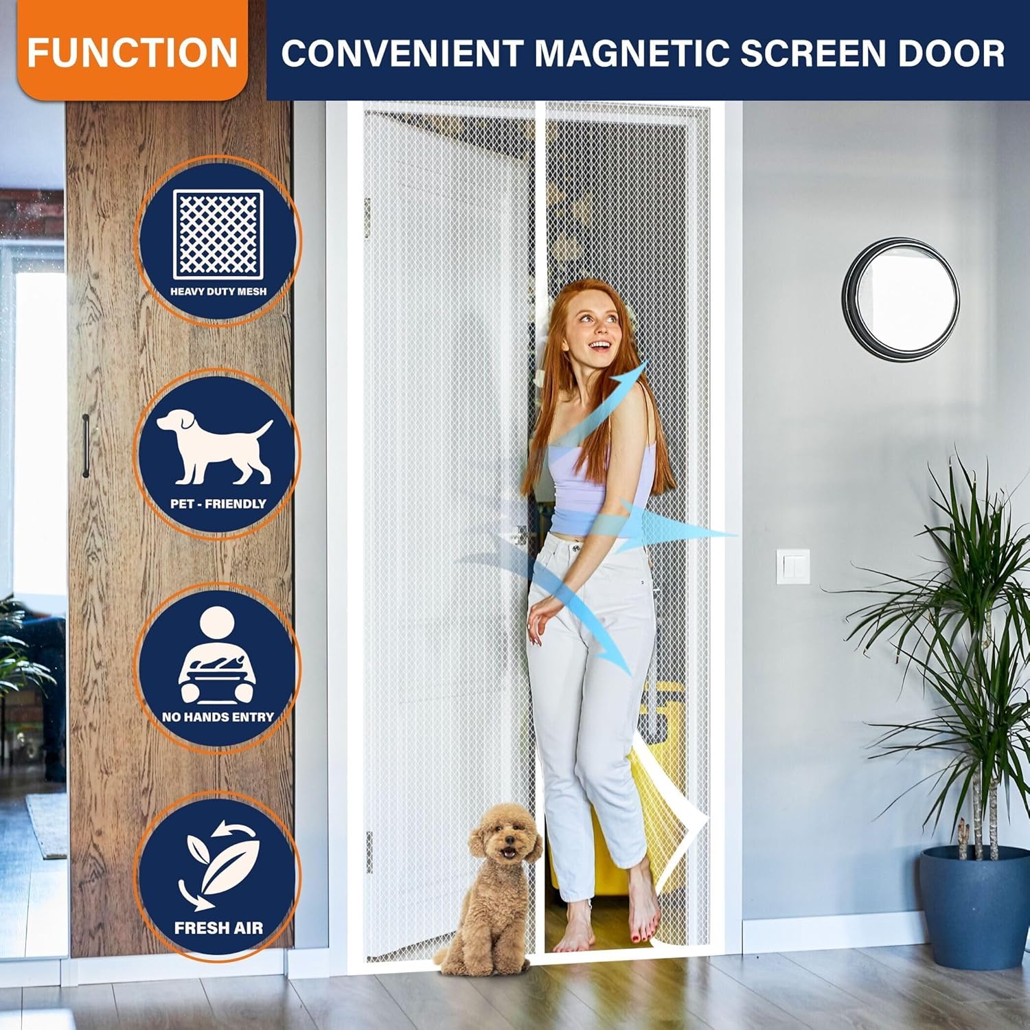Thumbnail 4 de DIKER Fliegengitter Magnet Tür – Magnetschirm für Balkontür 90x200 cm