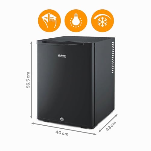 Detalle de TZS First Austria Mini réfrigérateur 40 L silencieux – Mini-frigo noir mat avec porte réversible et lumière