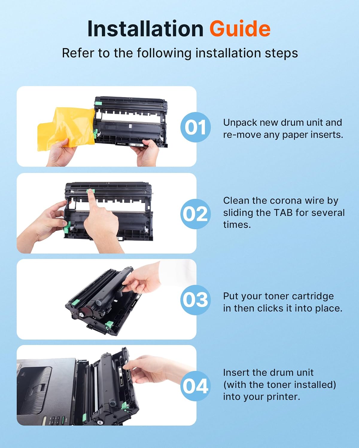 Detalle de E-Z Ink Pro DR730 Compatible Drum Unit for Brother Printers, 2-Pack