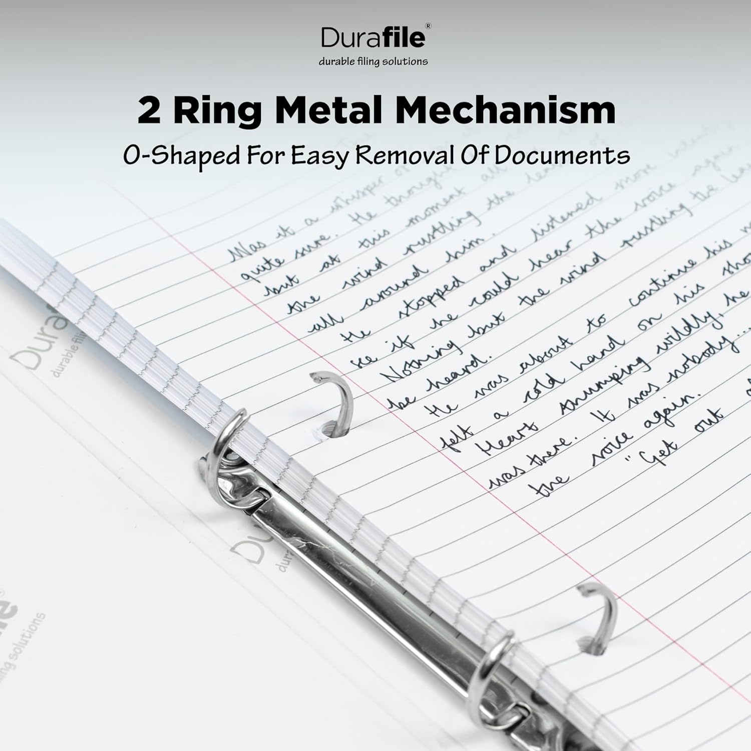 Thumbnail 2 de Durafile A4 Ring Binder Folder (Single File) – Black, heavy-duty cardboard with two rings
