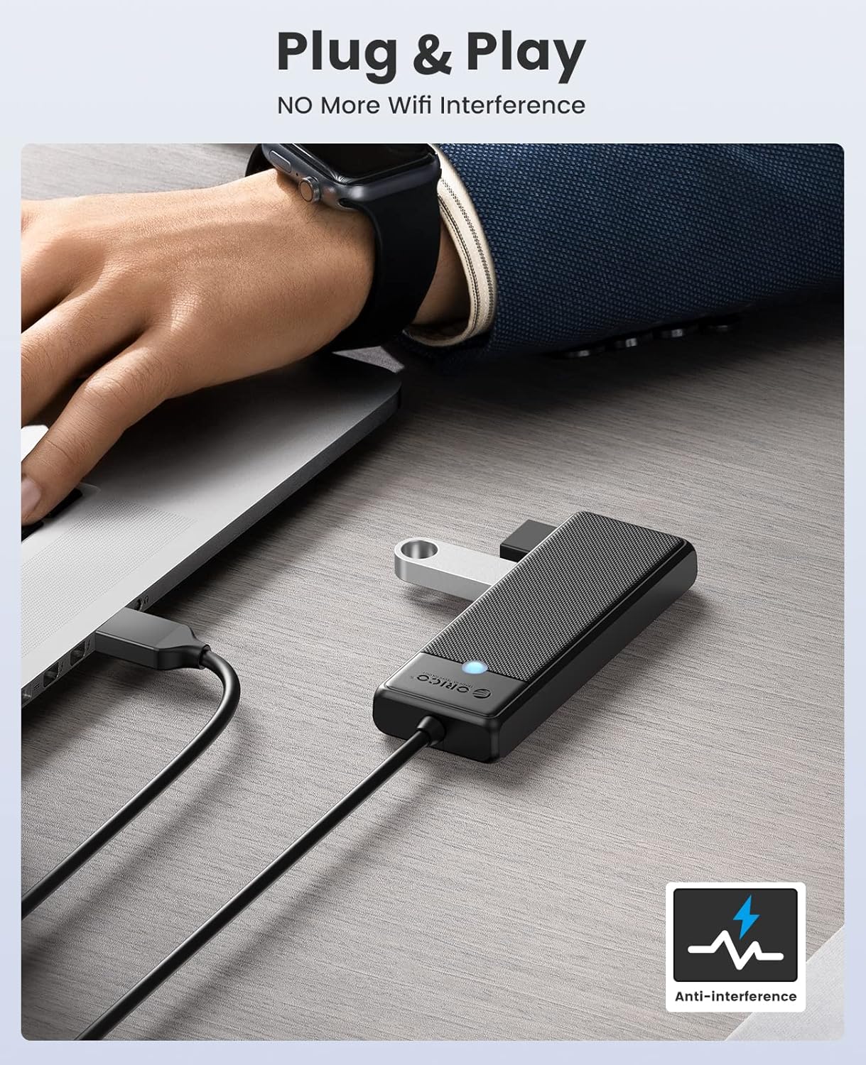 Thumbnail 5 de ORICO USB 3.0 Hub 4-Port, 0.5ft cable 🖥