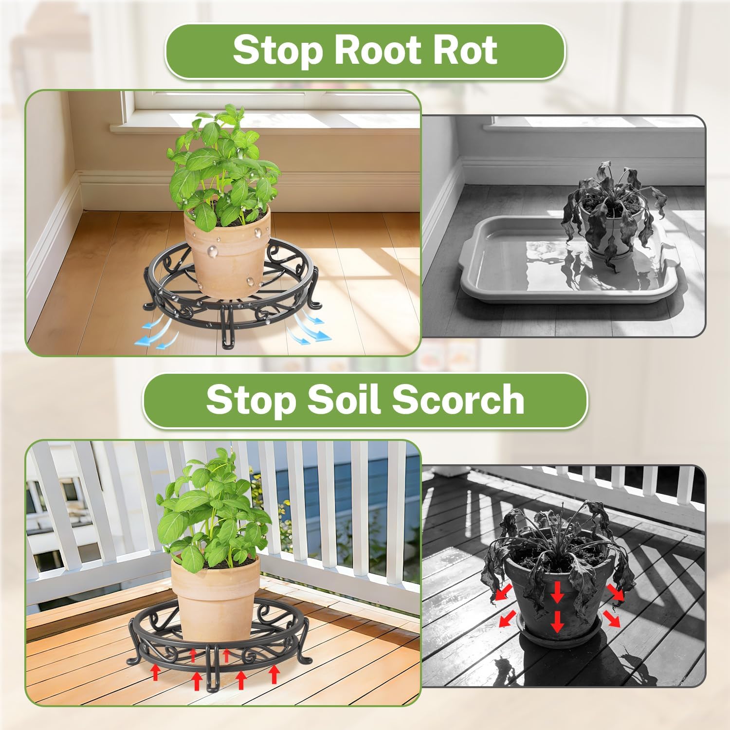 Detalle de iDavosic.ly Metal Plant Stands, 11-Inch