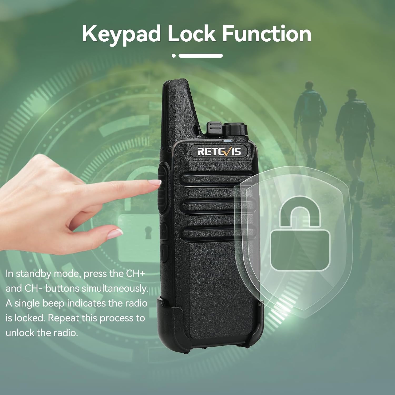 Detalle 2 de Retevis RT622 Mini Walkie Talkie PMR446
