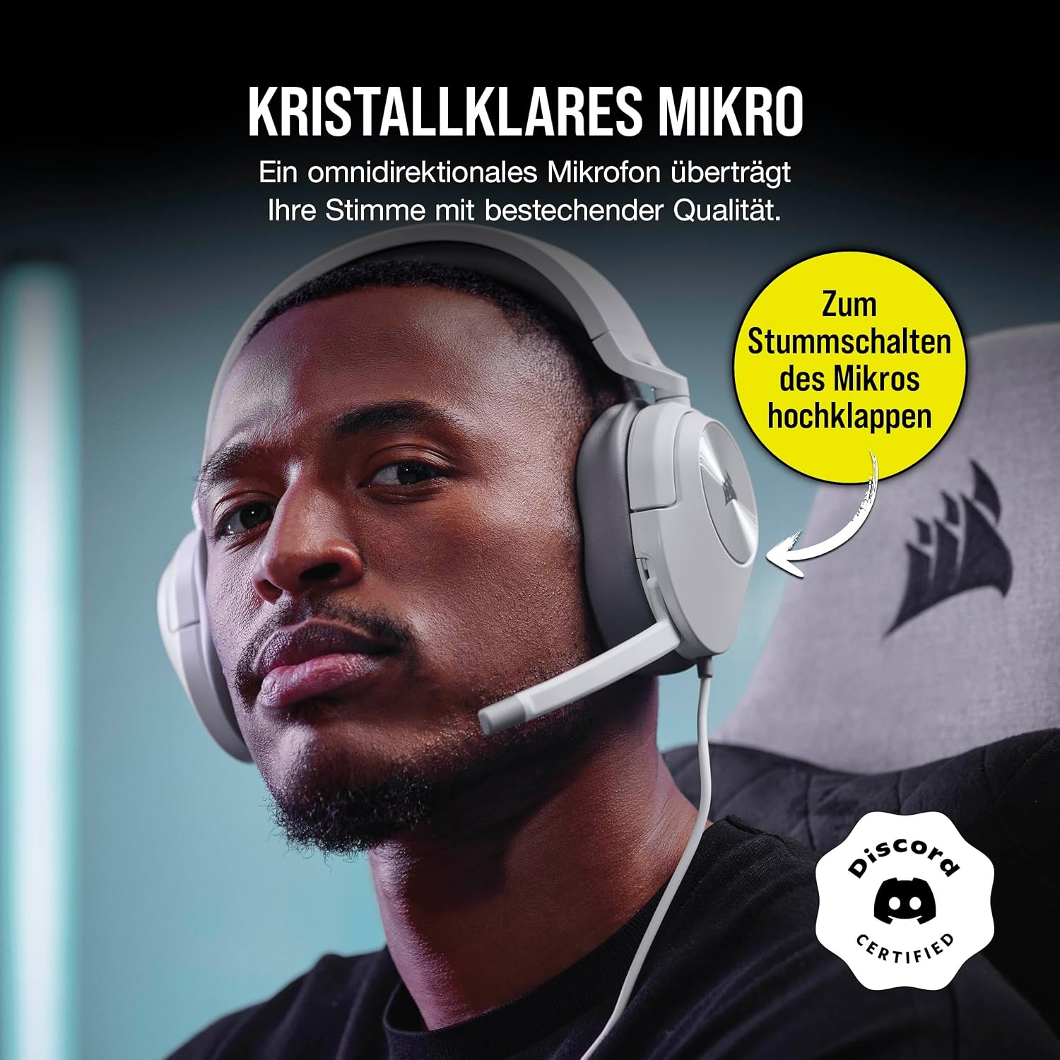 Thumbnail 2 de Corsair HS55 Surround – Kabelgebundenes Multiplattform-Gaming-Headset (Dolby 7.1, iCUE-kompatibel, Weiß)