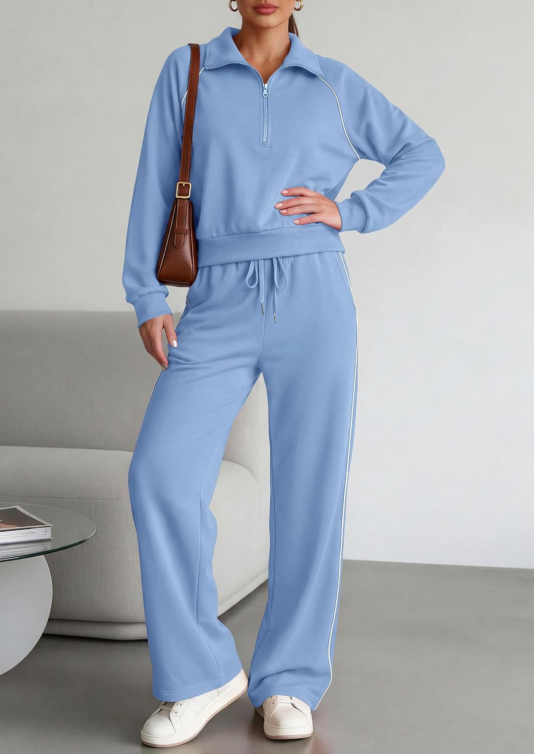 Thumbnail 4 de PRETTYGARDEN 2-Piece Half-Zip Tracksuit XS–XXL