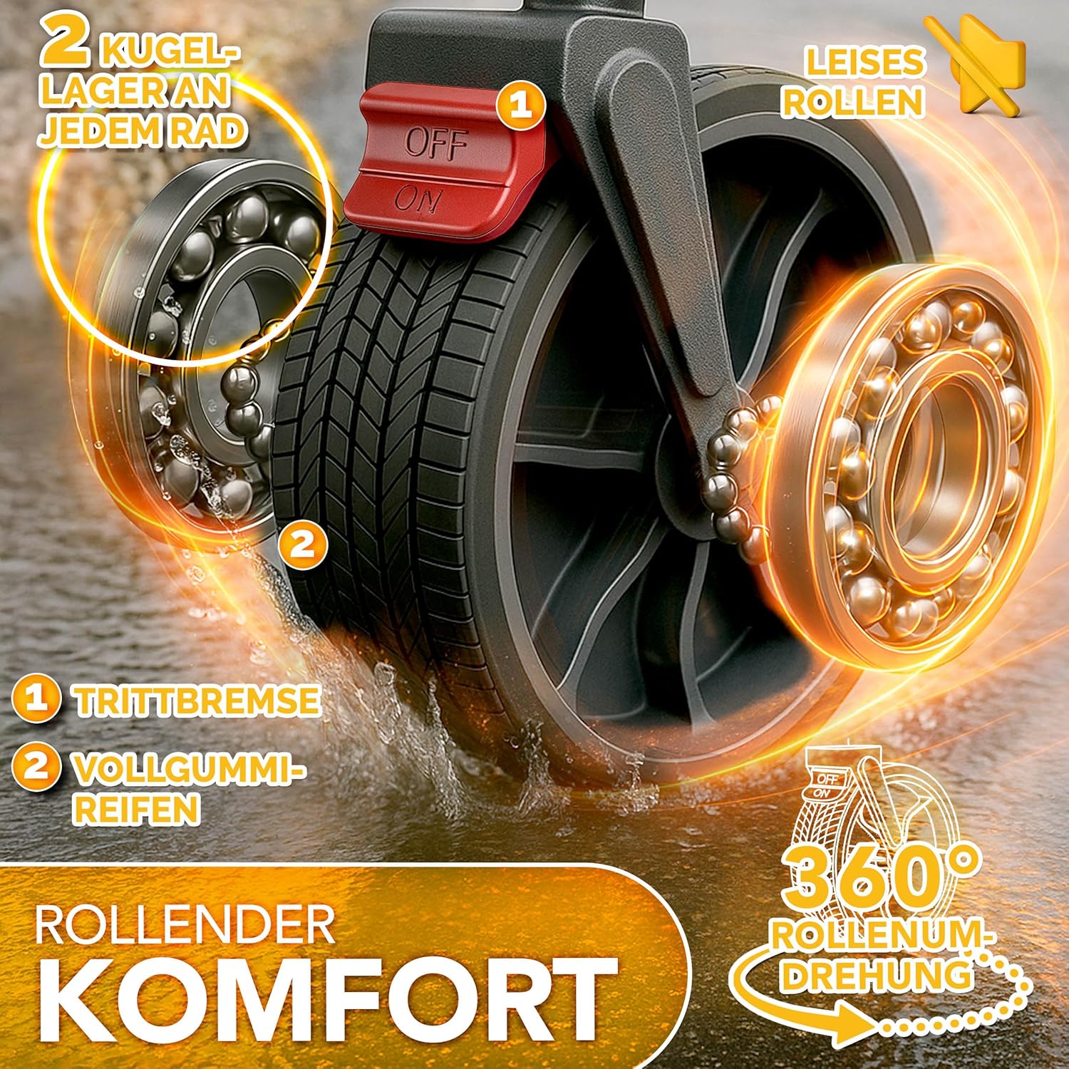 Thumbnail 3 de TRESKO Bollerwagen faltbar mit Dach, Kühlfach & Seitenrollos (bis 150 kg, 3-Punkt-Gurt, Vollgummireifen)