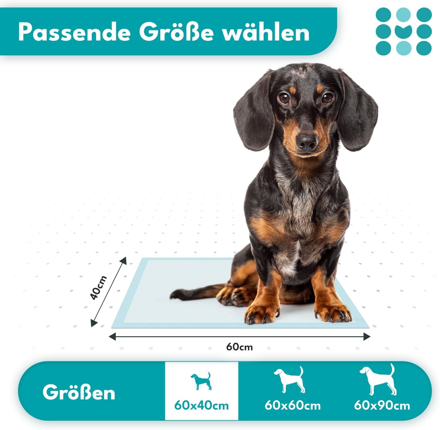 Detalle 2 de 10x maneo Welpen Unterlagen 60x40 cm – saugfähige Trainingspads für Welpen, Hunde & Katzen