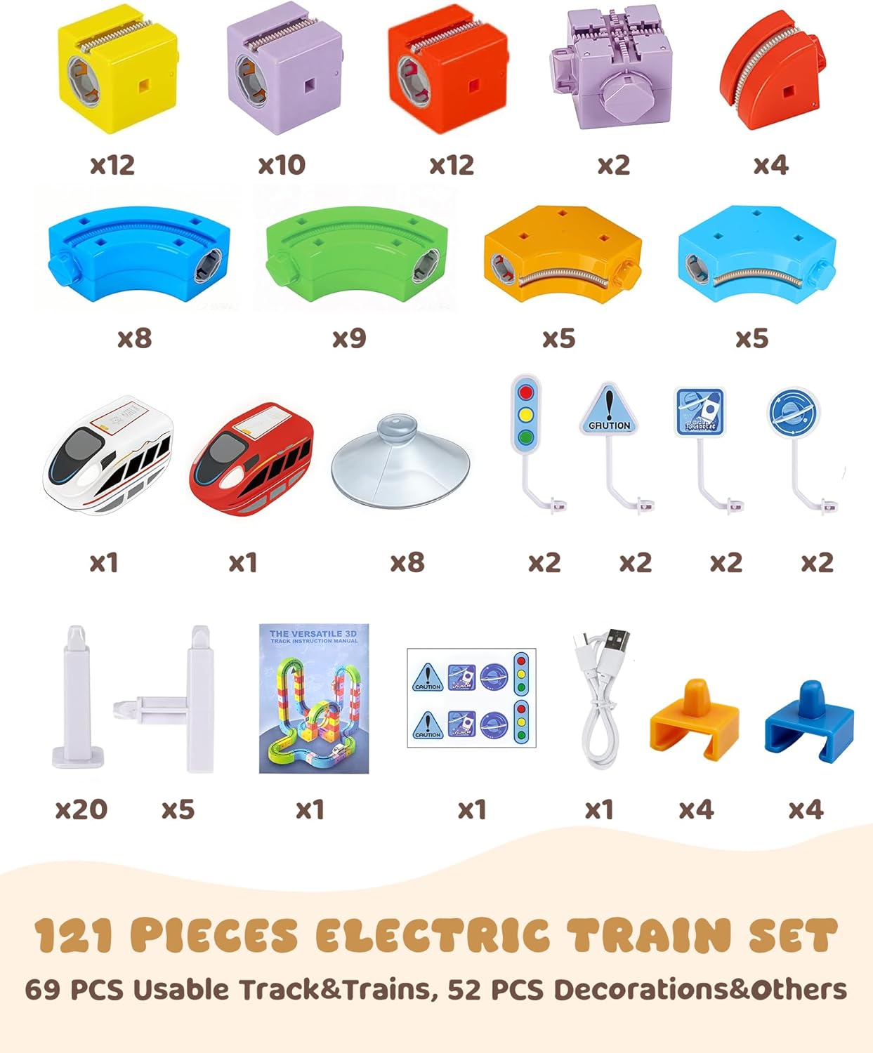 Thumbnail 2 de Innovakids 3D Magic Rail Cube Electric Train Set 121PCS: A 3D STEM Building Toy for Creative Play