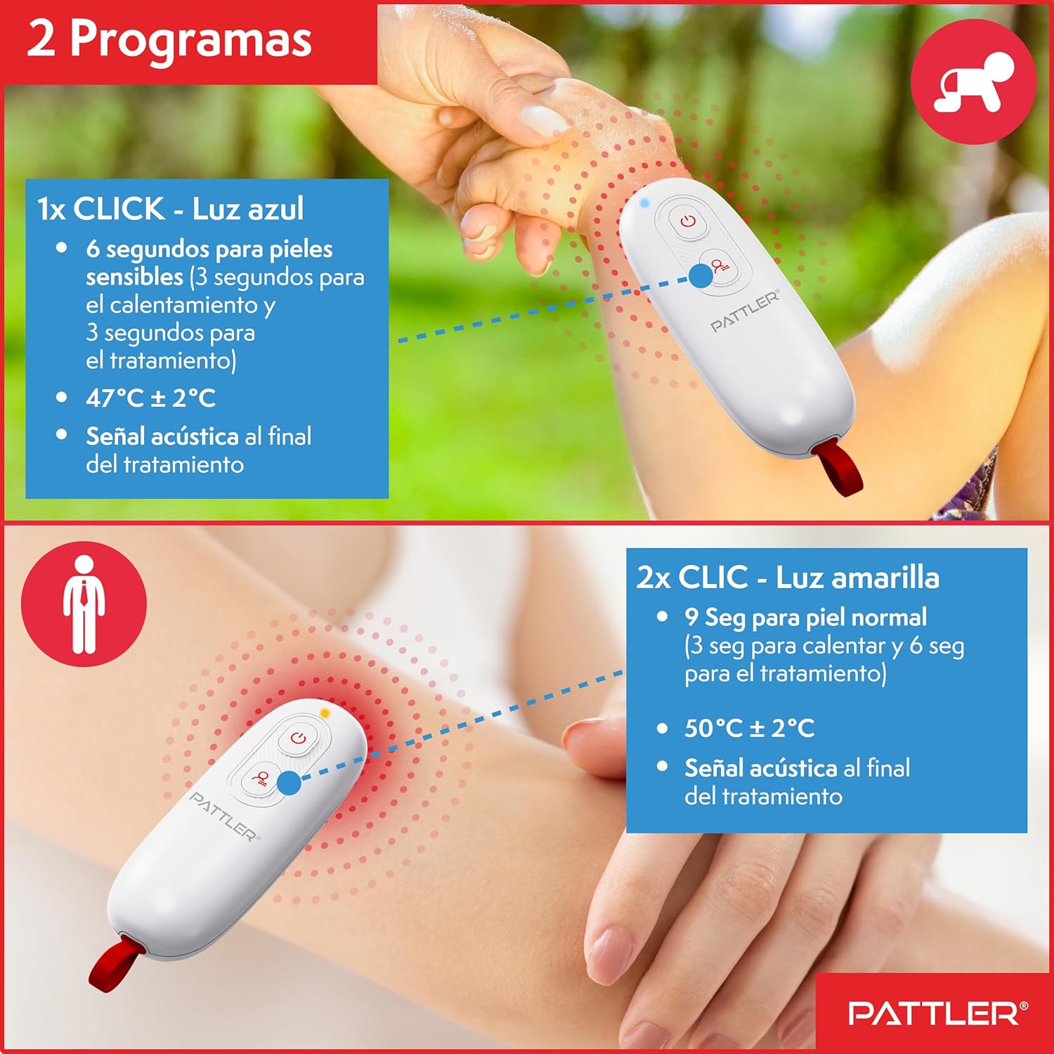 Detalle 2 de PATTLER Dispositivo eléctrico para picaduras de mosquitos con calor (lápiz de alivio)