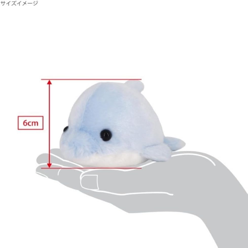 Detalle 1 de 三英貿易 のる~ん いるか ぬいぐるみ|ふわふわ生地・約W8.5×D12×H6cm