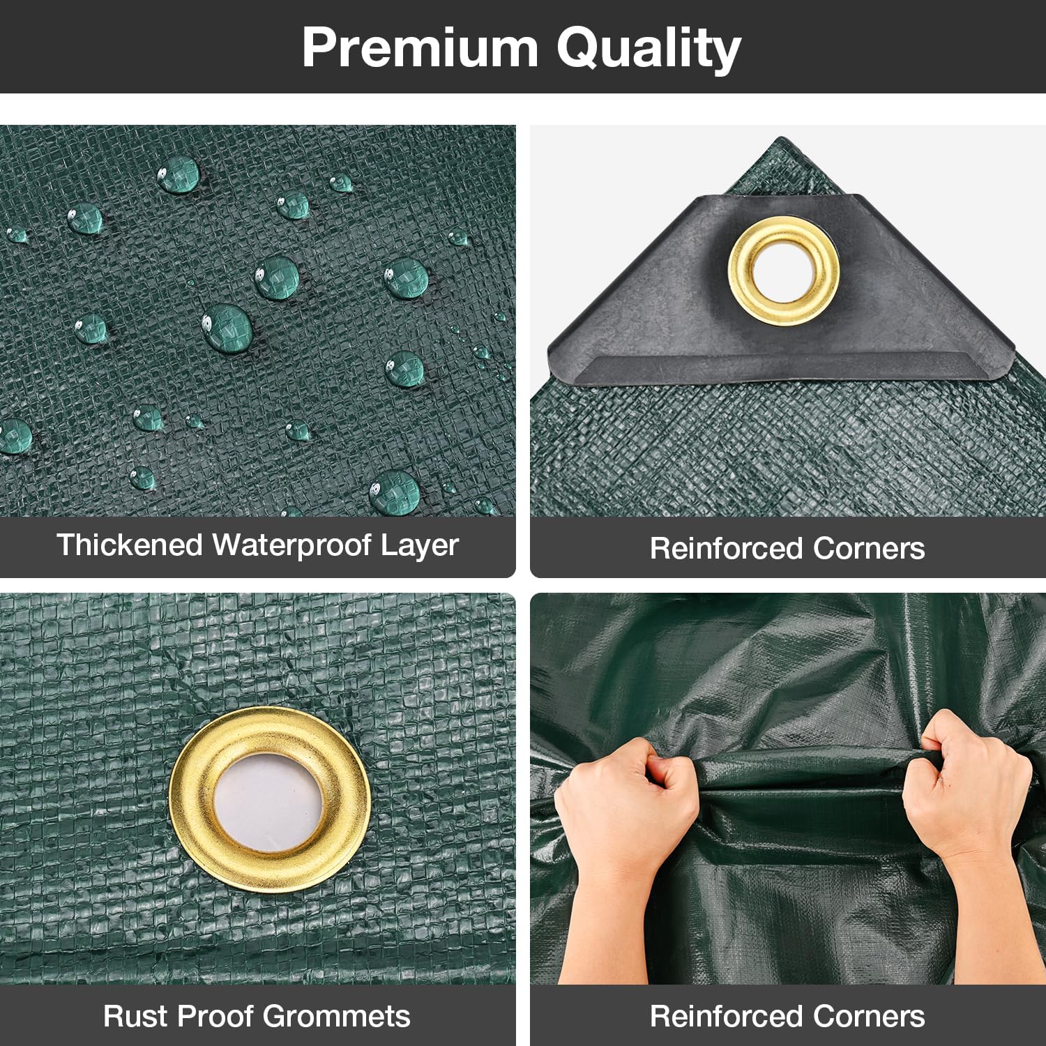 Thumbnail 1 de Pattiumo Tarp Waterproof 10 x 20 FT 14 Mil Heavy-Duty Multipurpose Tarp (Dual Color, UV/All-Weather) – Green/Brown