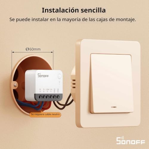 Detalle de SONOFF ZBMINIR2 interruptor Zigbee de 10 A, pack de 2