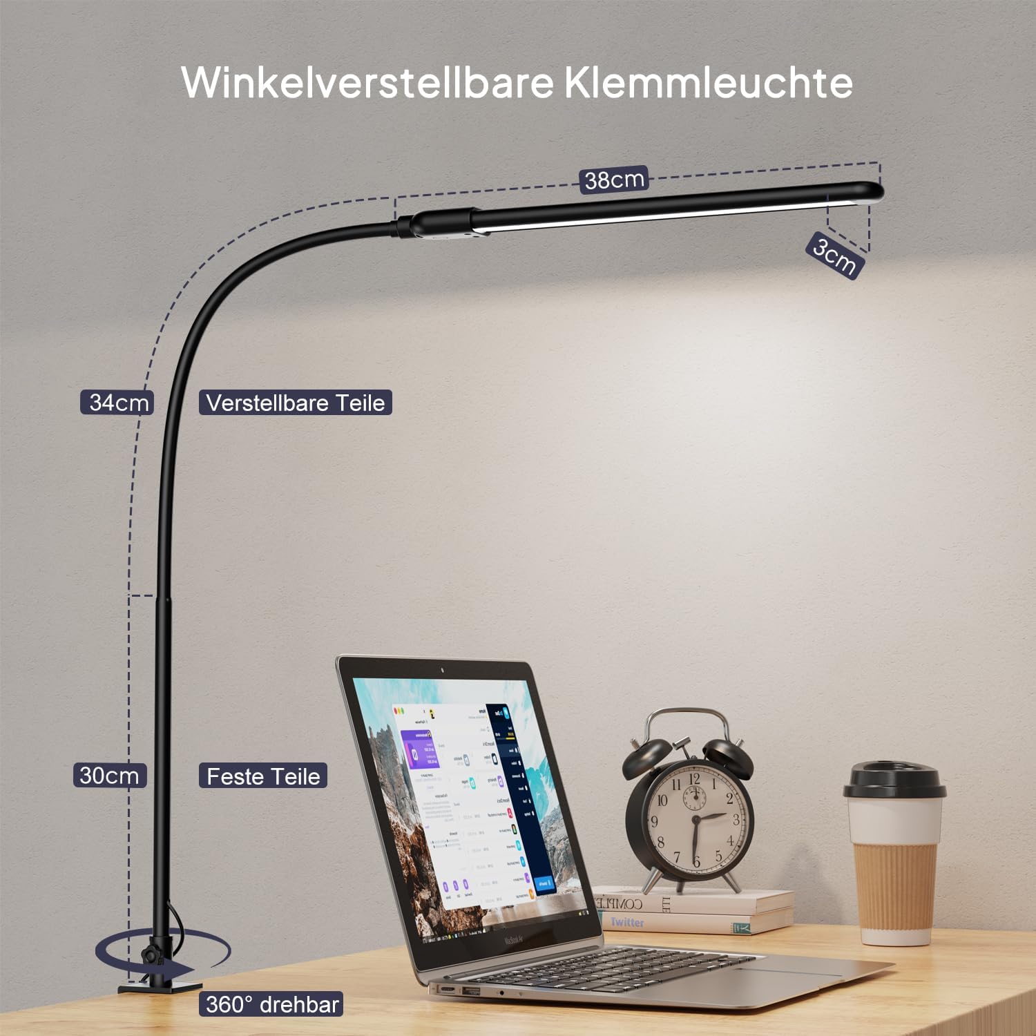 Thumbnail 6 de KableRika Schreibtischlampe LED dimmbar mit 7 cm