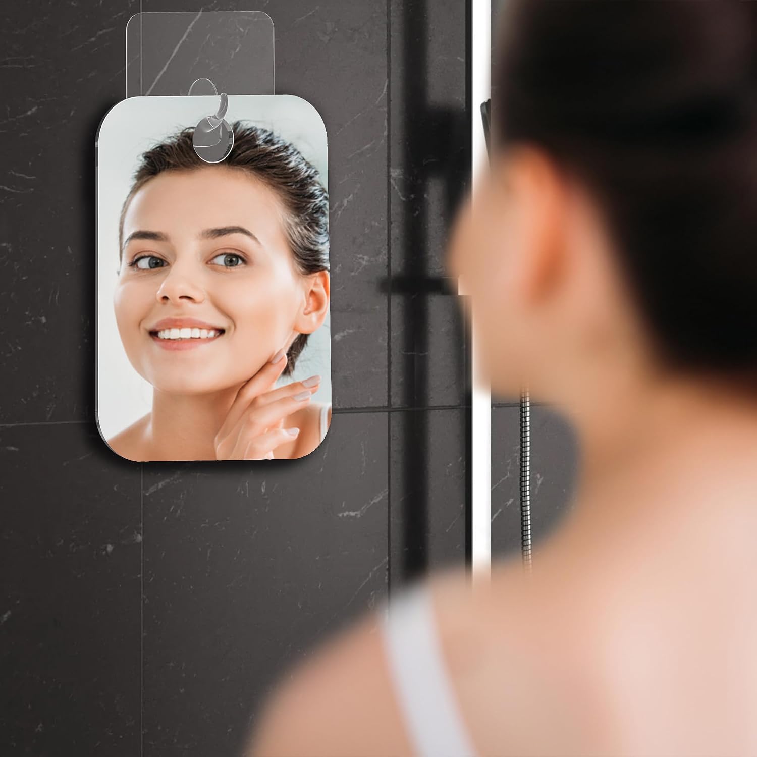 Thumbnail 6 de HONEYBULL Fogless Shower Mirror for Shaving with No-Drill Mount and Razor Hook