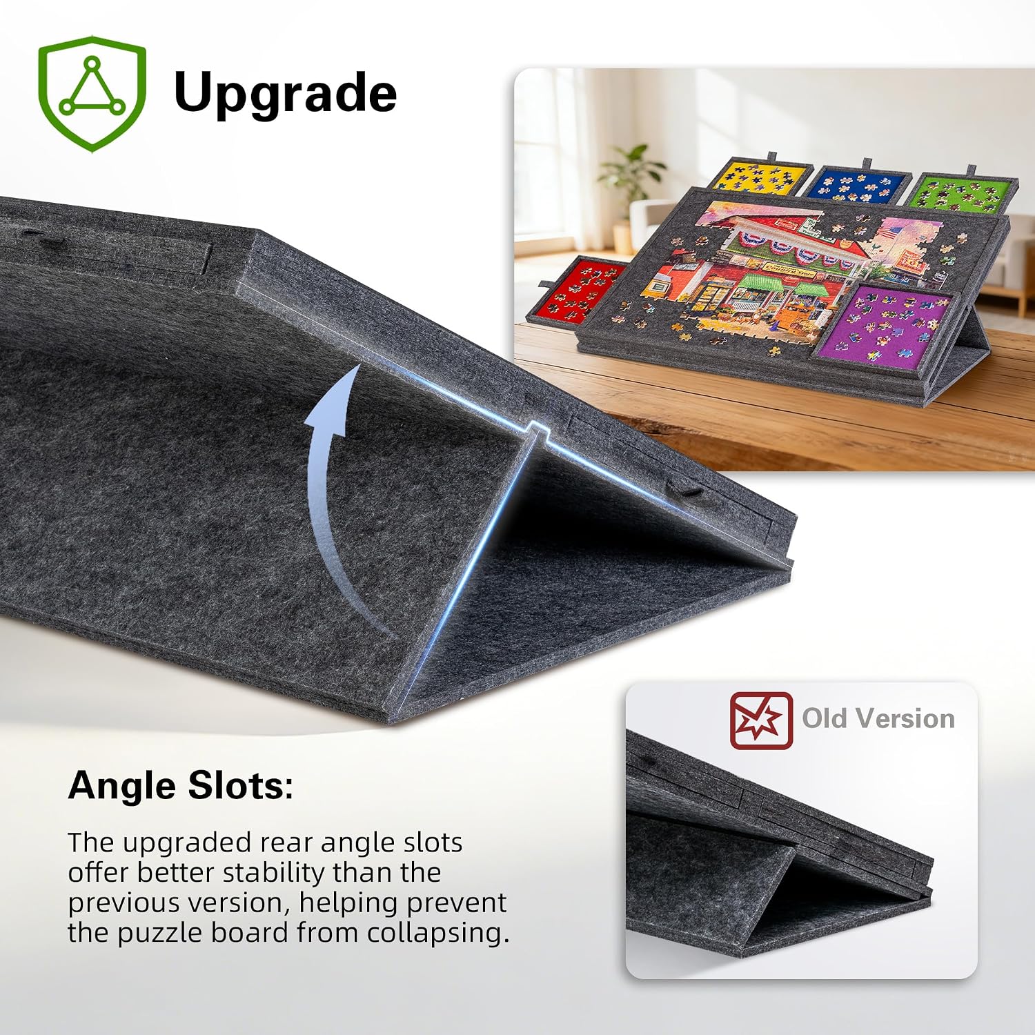 Detalle 2 de Lavievert Tilting Puzzle Board with 2-in-1 Stand & Cover, Felt Storage Case with 6 Drawers (up to 1,000 pieces)