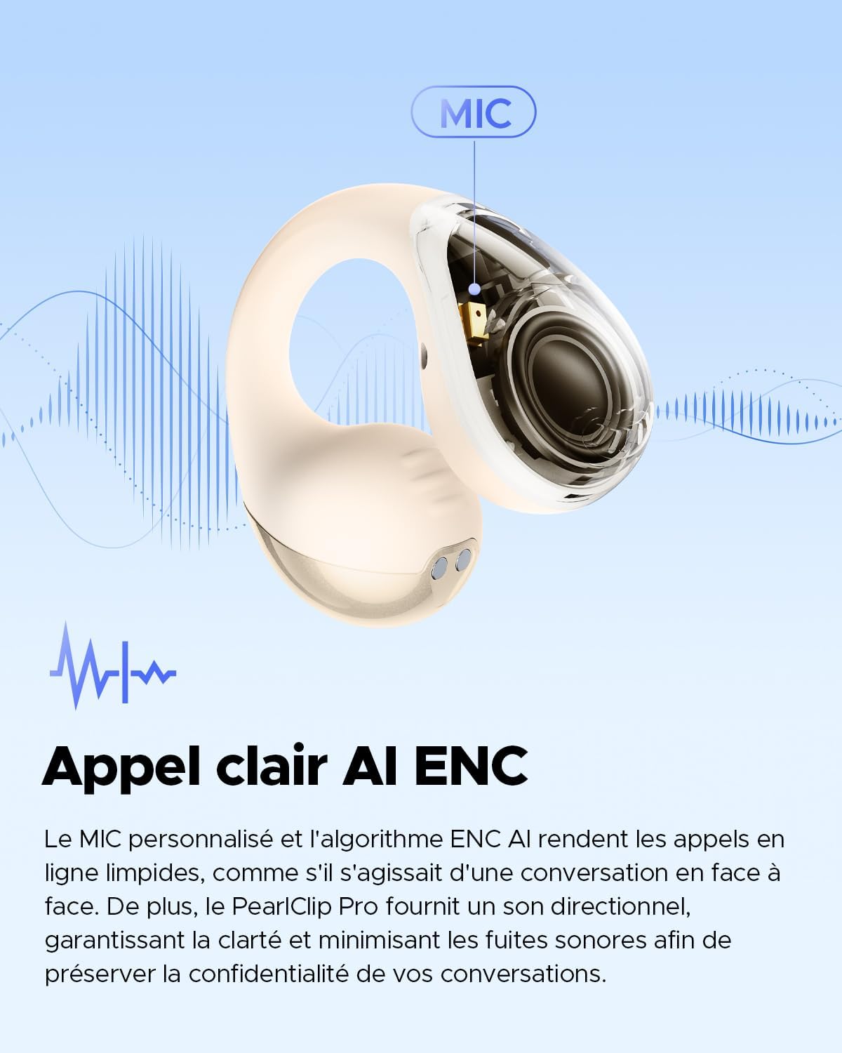 Thumbnail 5 de SoundPEATS Pearlclip Pro — Casque sans Fil Bluetooth 5.4, écouteurs avec drivers 12 mm, IPX5 et 24h d'autonomie
