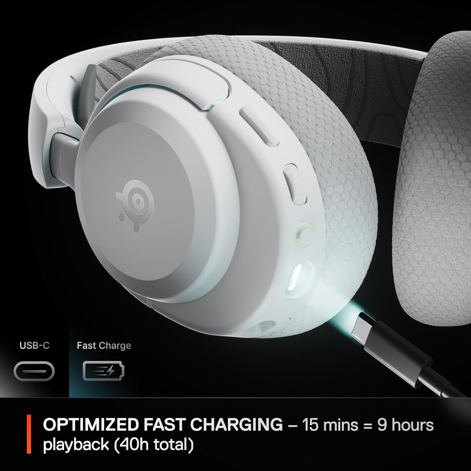 Detalle 2 de SteelSeries Arctis Nova 3X Wireless (Xbox) White headset with mobile app control