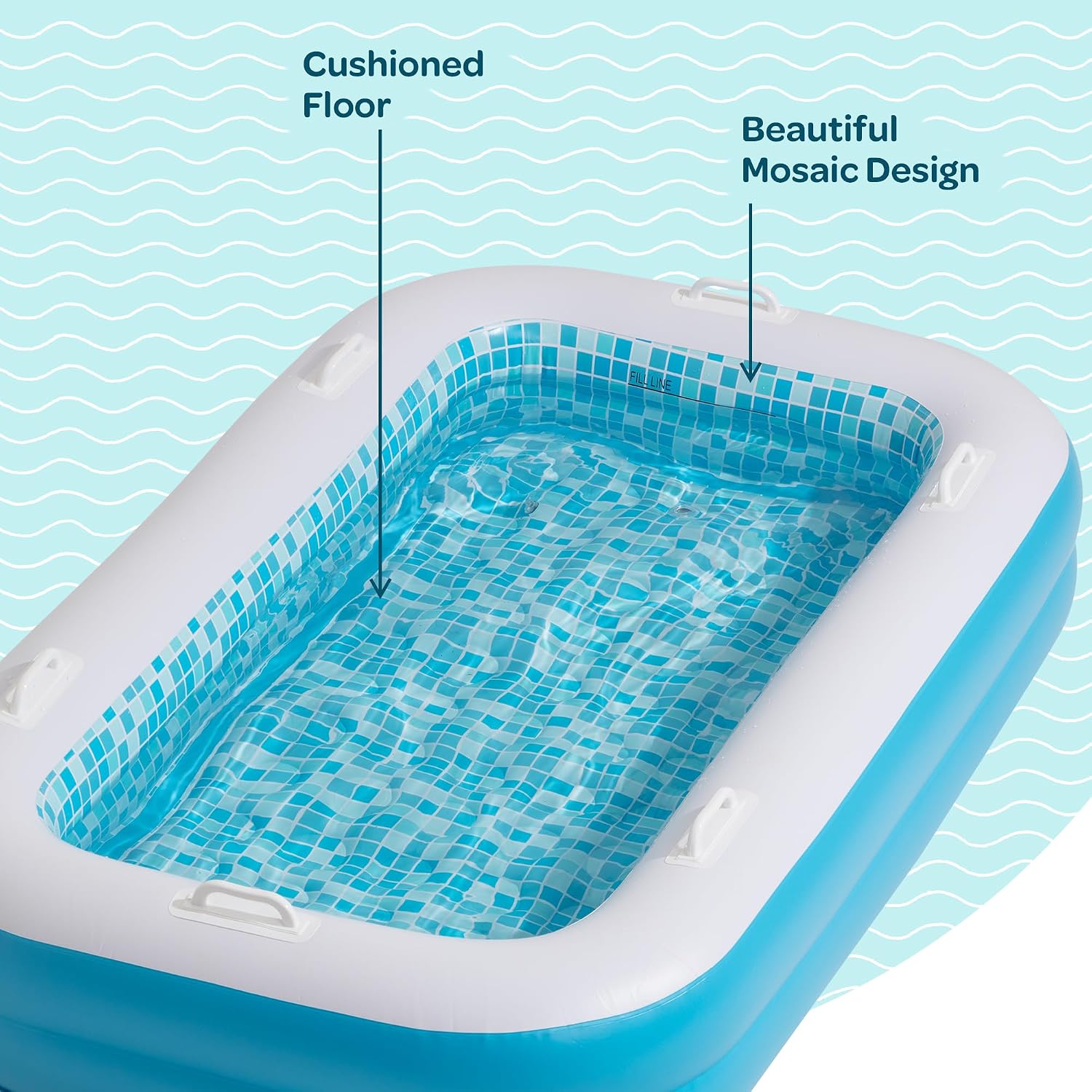 Detalle de 3-in-1 Premium Inflatable Kiddie Pool, Ball Pit & Tanning Pool by Grip-A-Pool