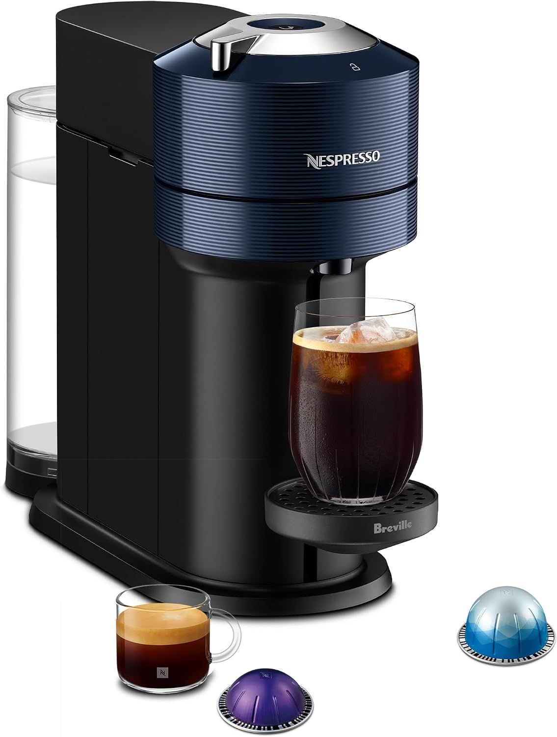 Detalle de Nespresso Coffee and Espresso Maker, Navy Blue