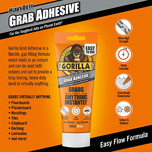 Detalle de GORILLA Grab Adhesive 200ml – Ultra High Strength All-Purpose Bond