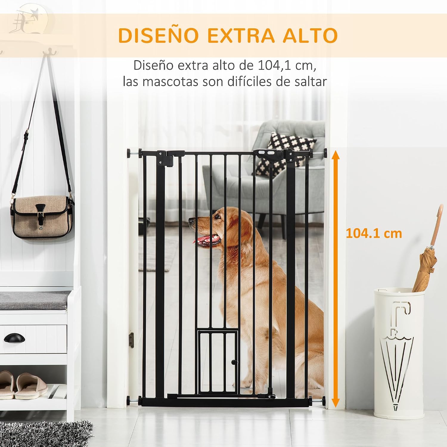 Thumbnail 6 de PawHut Barrera para Perros 74-101×104,1 cm