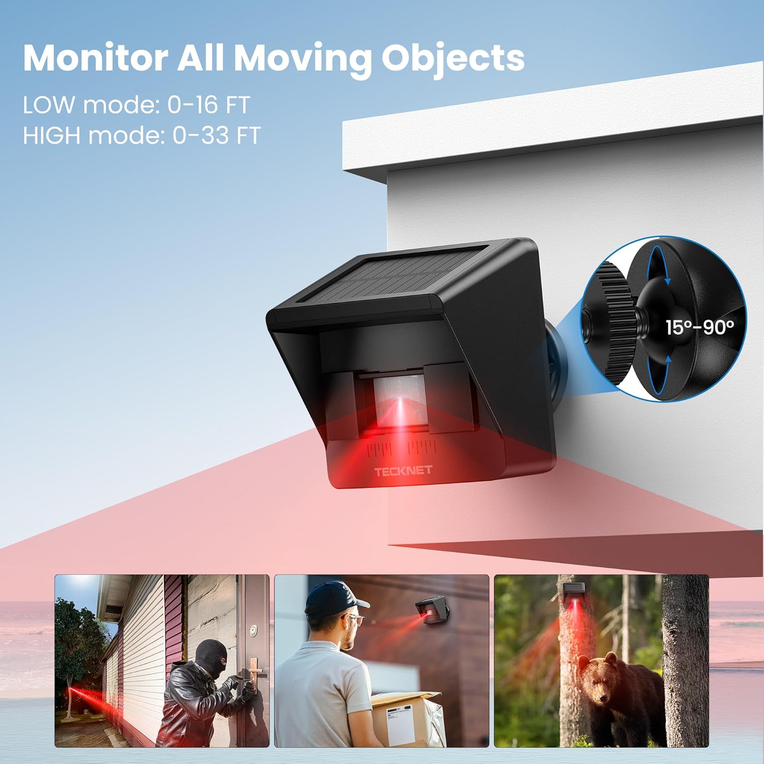 Thumbnail 1 de TECKNET Solar Driveway Alarm 2600ft Range