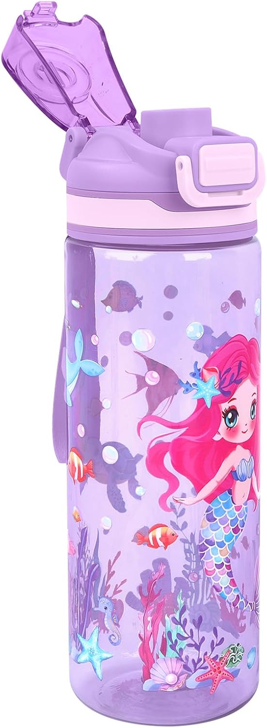 Detalle de decalsweet WX-A-0534 Kids Water Bottle, Mermaid Tritan with Handle