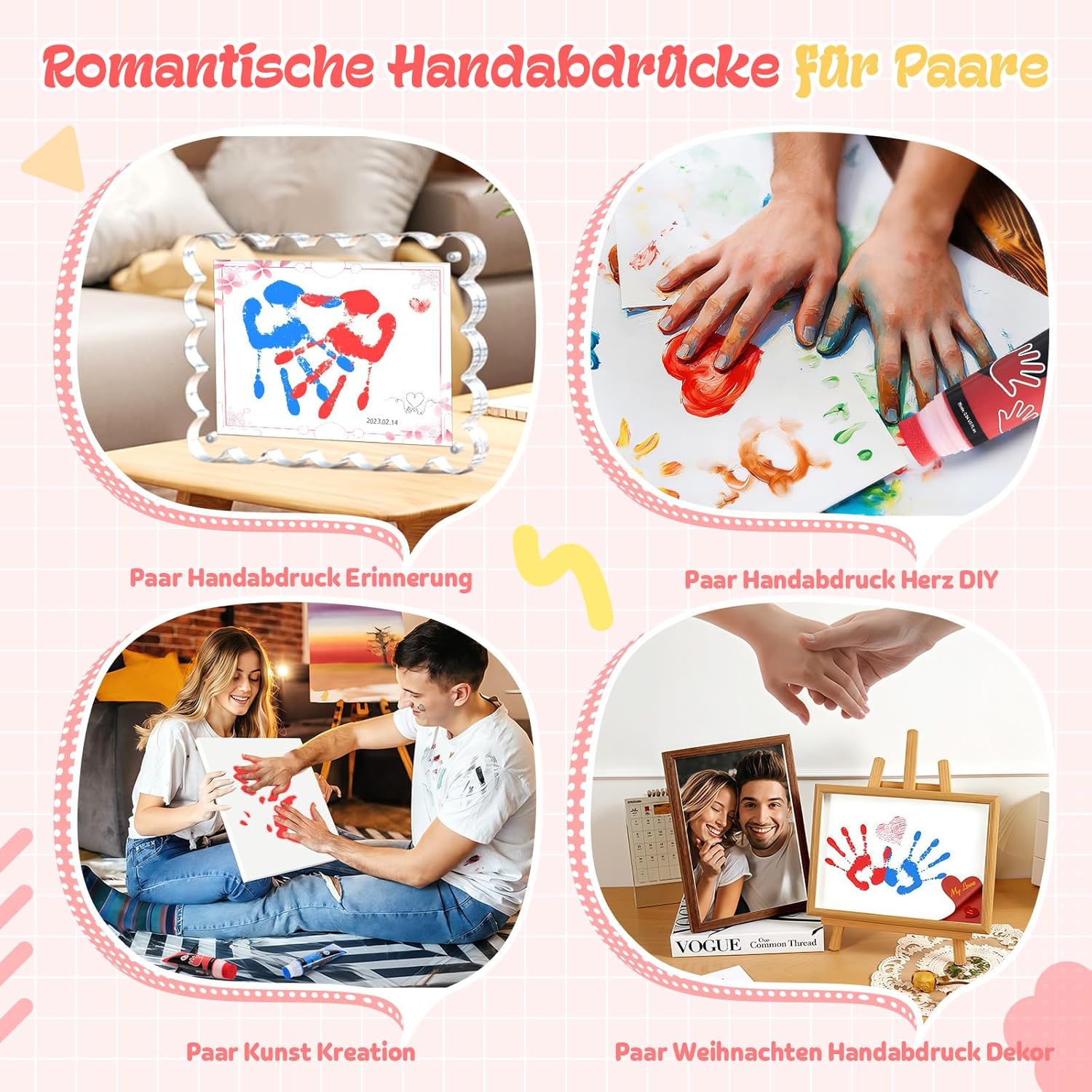 Thumbnail 4 de 75 ml ungiftige DIY-Fingermalfarben für Baby-Handabdruck (Rot) – Hand- und Fußabdruck Set für Neugeborene