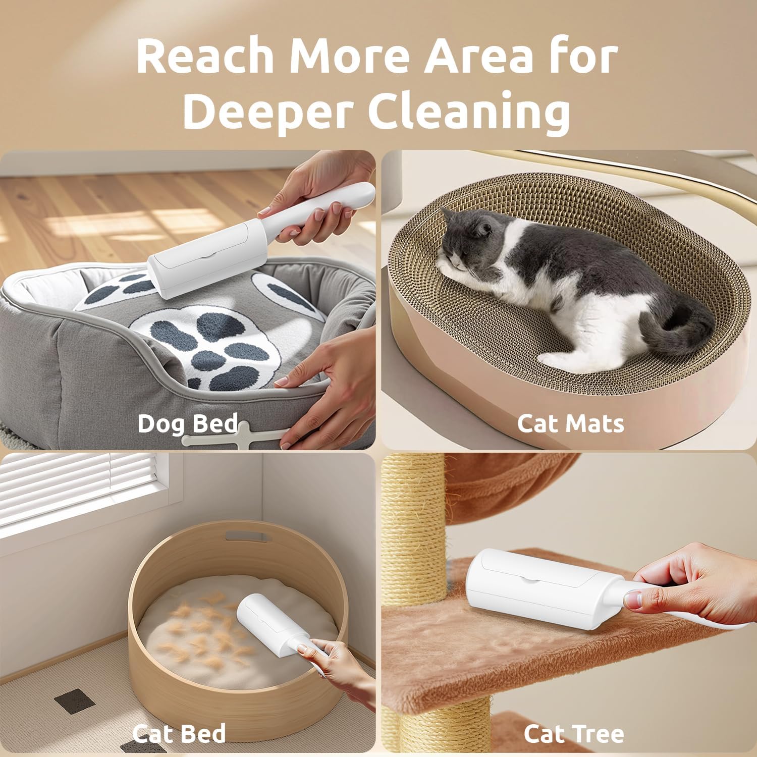 Detalle de ACE2ACE Pet Hair Remover Roller Brush: Mini Reusable Lint Roller for Pet Hair