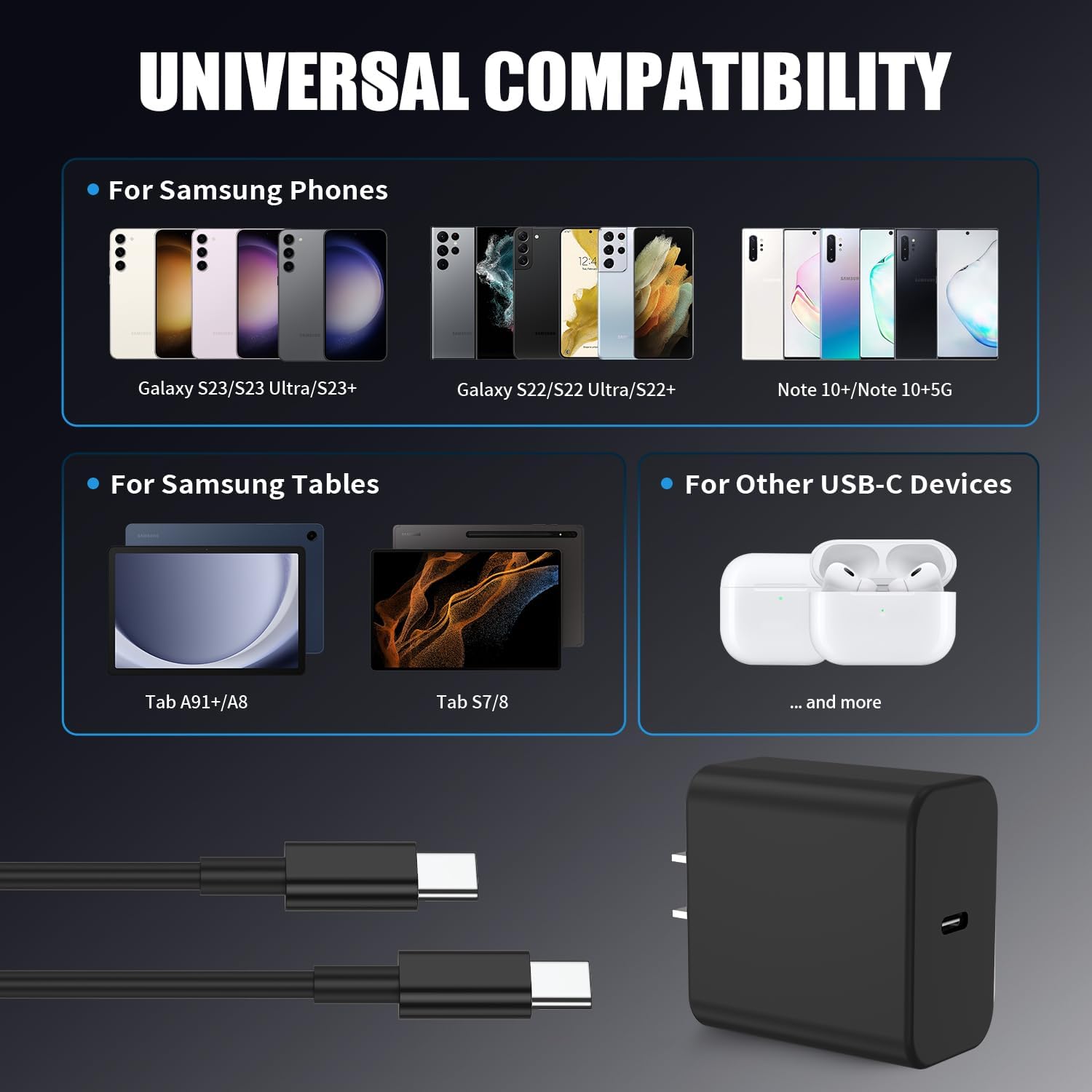 Thumbnail 5 de Samsung Galaxy S24 Ultra 3-pack USB-C charger with 6ft cable