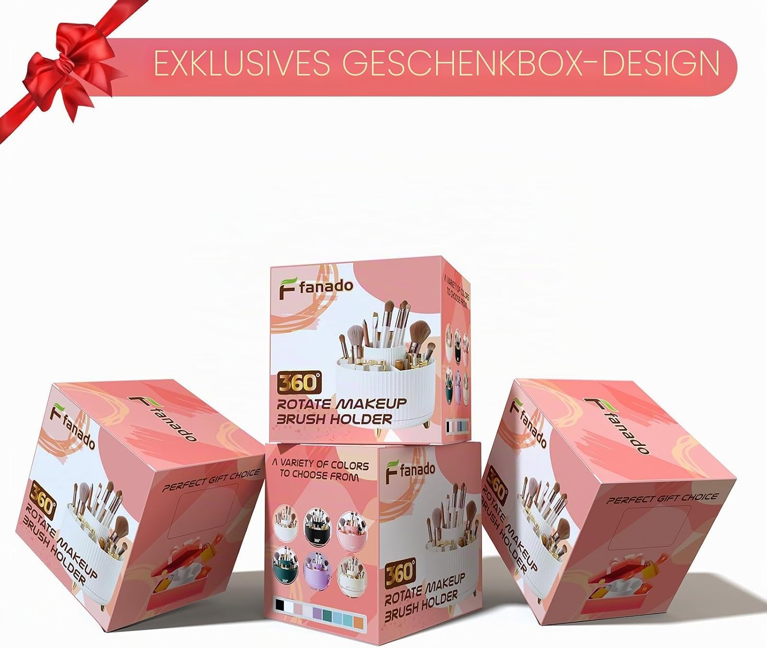 Thumbnail 6 de fanado 360° drehbarer Make-up-Organizer mit 5 Fächern (weiß) – Schminktisch & Badezimmer