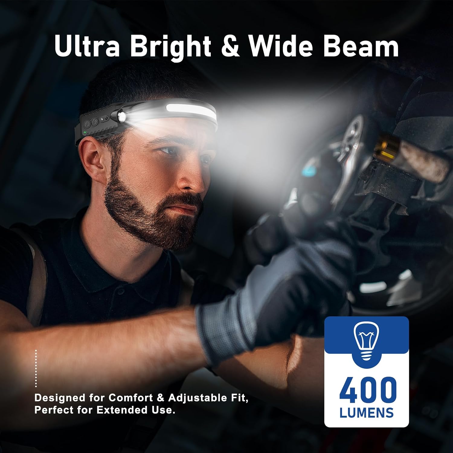 Thumbnail 4 de Rechargeable Head Torch 400 Lumen, 2 Pack ๐ฆ