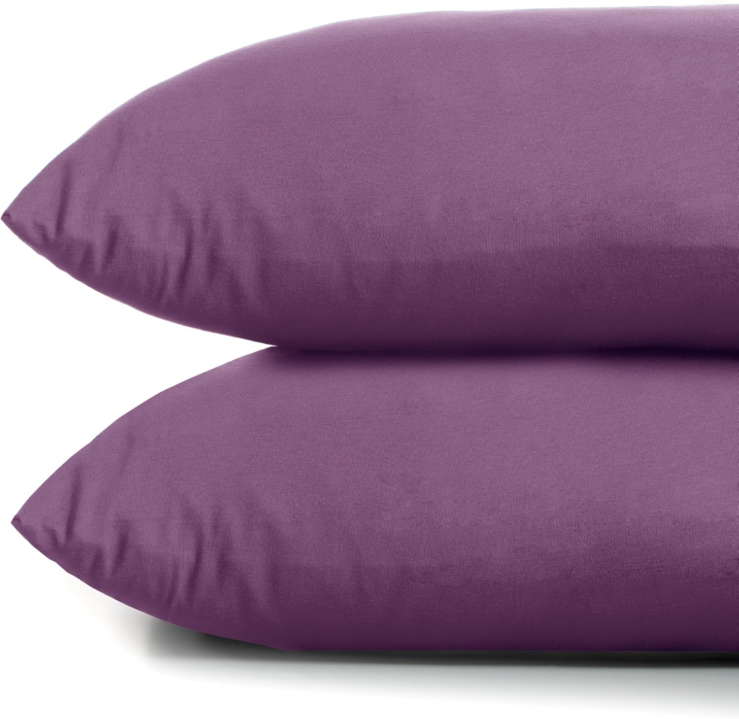 Thumbnail 4 de DecoKing Lot de 2 Taies d'oreiller 50 x 60 cm – Jersey coton peigné, fermeture éclair, couleur Prune Amber