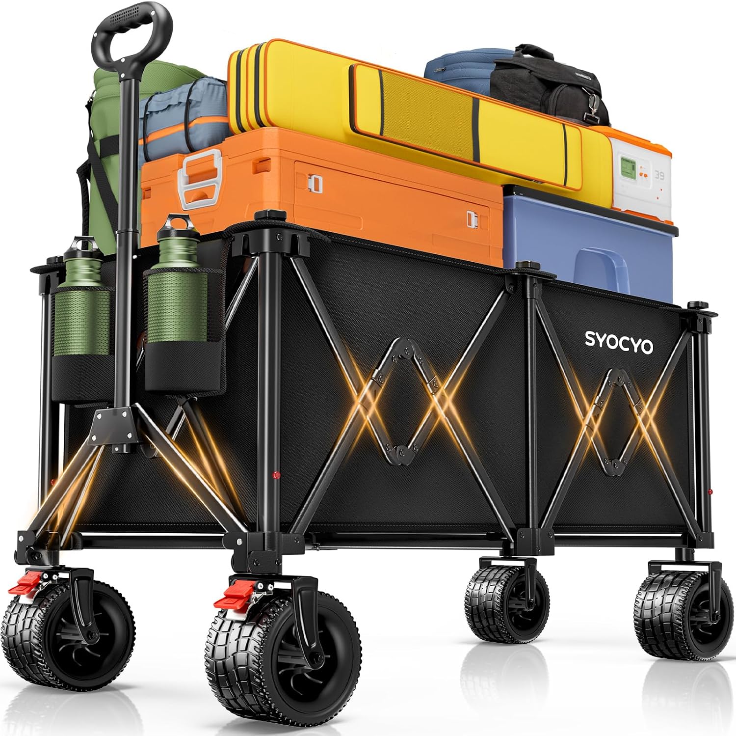 SYOCYO SY-L Foldable Utility Wagon, 340L, 580-lb Capacity, All-Terrain Wheels